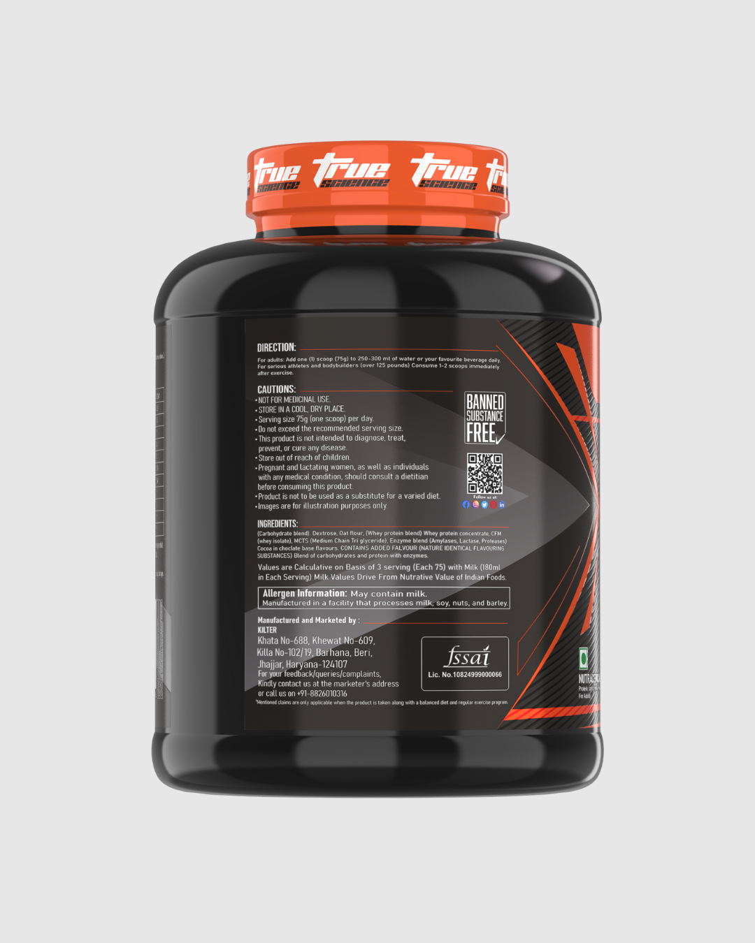True Science Lean Muscle Gainer – 3kg | Advanced Lean Mass Formula