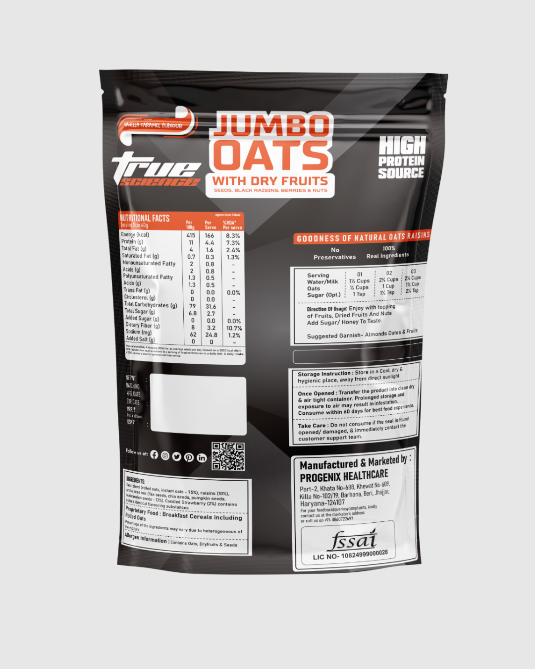 True Science Jumbo Oats with Dry Fruits – Power-Packed Breakfast for a Healthier You!